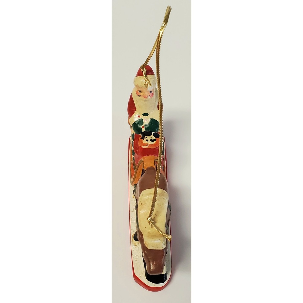 VTG House of Hatten HOH Christmas Ornament Resin 1994 Santa Sleigh Toys w/Hanger - Picture 4 of 10